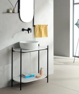 Scarabeo Laila 75 Shelf Έπιπλο μπάνιου Χωρίς οπή για μπαταρία τοίχου 74x43εκ h.77,5εκ White Λευκό γυαλιστερό