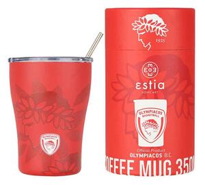 Θερμός με Καλαμάκι Coffee Mug OLYMPIACOS BC Edition Estia 350ml