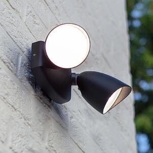 LUTEC Εξωτερικός προβολέας LED SHRIMP, μαύρος, 20 W, 2 λάμπες, IP54, Μαύρο, Αλουμίνιο, σύγχρονο