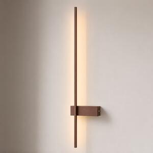 Lindby Φωτιστικό τοίχου LED Natsumi, καφέ, αλουμίνιο, 90 cm, Καφέ / Σκουριάς, Σαλόνι / τραπεζαρία, Αλουμίνιο, σύγχρονο