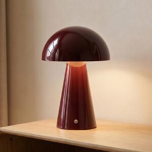 Lindby Φορητή λάμπα LED Nevijo, κόκκινη, Ø20cm, USB, ρυθμιστής έντασης, ρυθμιζόμενος, Κόκκινο, Σαλόνι / τραπεζαρία, Μέταλλο, σύγχρονο