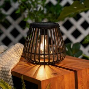 Pauleen LED ηλιακή επιτραπέζια λάμπα SUNSHINE GLIMMER, μαύρη, IP44, Μαύρο, Μπαμπού, Νεανική διαβίωση