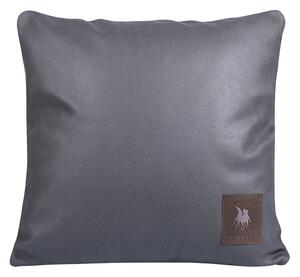 Διακοσμητικό Μαξιλάρι Polyester Leather Like Διθέσιος 42x42εκ. Premium 3927 Γκρι Greenwich Polo Club