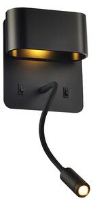 Απλίκα Τοίχου LED Aca Priamus V86LEDW45BK Black