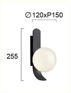 Απλίκα Τοίχου Viokef Polina Black 4266200