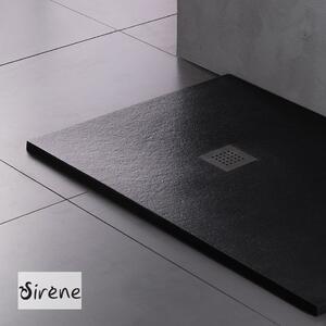 Sirene Slate 16080 Black Matt Cast Marble Ντουζιέρα 160 x 80 cm