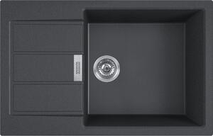 Franke Sirius 2.0 611-78 XL (500) Αντιστρεφόμενος Carbon Black Tectonite Νεροχύτης 60cm