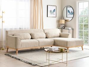 Γωνιακός Καναπές Berwyn 1747, Beige, 264x159x80cm, Πόδια: Ξύλο,Ευκάλυπτος