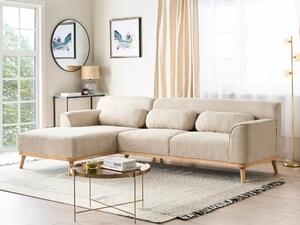 Γωνιακός Καναπές Berwyn 1747, Beige, 264x159x80cm, Πόδια: Ξύλο,Ευκάλυπτος