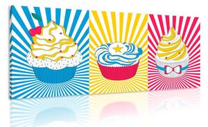 Πίνακας σε καμβά ποπ αρτ cupcakes