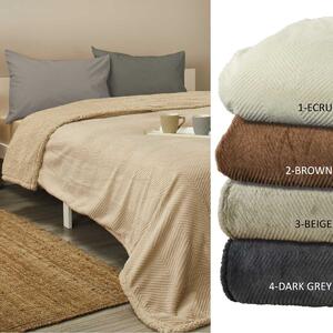 Κουβέρτα Fleece Υπέρδιπλη Με Γουνάκι (220x240) Whitegg KB131 1-Ecru