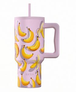 Κούπα Θερμός Με Λαβή & Καλαμάκι 900ml Estia Save The Aegean Tumbler Banana Mood 01-41601