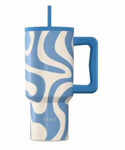 Κούπα Θερμός Με Λαβή & Καλαμάκι 900ml Estia Save The Aegean Tumbler Ocean Waves 01-41571