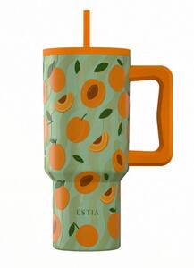 Κούπα Θερμός Με Λαβή & Καλαμάκι 900ml Estia Save The Aegean Tumbler Peach Garden 01-41632
