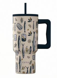 Κούπα Θερμός Με Λαβή & Καλαμάκι 900ml Estia Save The Aegean Tumbler Salt Life 01-41557