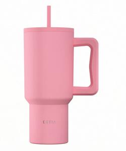 Κούπα Θερμός Με Λαβή & Καλαμάκι 900ml Estia Save The Aegean Tumbler Rose 01-41526
