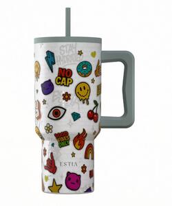 Κούπα Θερμός Με Λαβή & Καλαμάκι 900ml Estia Save The Aegean Tumbler Urban Vibes 01-41540