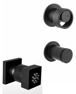 Armando Vicario Halo Black Matt Jet επιτοίχιο Τετράγωνο+Μίκτης εντ.+εκτροπέας περιστροφικός 2 εξ