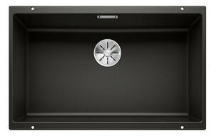 Blanco Subline-U 700-U Black SILGRANIT™ PuraDur™ Γρανιτένιος Νεροχύτης Υποκαθήμενος με 1 Γούρνα 73x46 cm