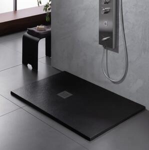 Sirene Slate 10080 Black Matt Cast Marble Ντουζιέρα 100 x 80 cm