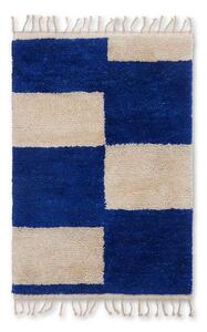 Ferm LIVING - Mara Knotted Rug S Bright Blue/Off-White ferm LIVING