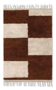 Ferm LIVING - Mara Knotted Rug S Dark Brick/Off-White ferm LIVING