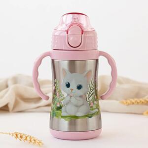 Παγούρι - Θερμός 280ml Με Καλαμάκι Kiokids Γατάκι 6444