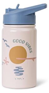 Παγούρι - Θερμός 350ml Με Καλαμάκι Saro Good Vibes 74510