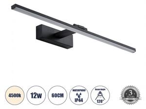 Απλίκα Καθρέπτη Μπάνιου LED 12W 1400lm ELLIS Globostar 60444 Μαύρο