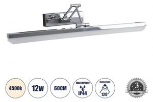 Απλίκα Καθρέπτη Μπάνιου-Πίνακα LED 12W 1400lm MARA Globostar 60447 Νίκελ Ματ