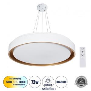 Κρεμαστό Φωτιστικό Οροφής LED 72W 8306lm BARCHETTA Globostar 61048 Λευκό-Χρυσό