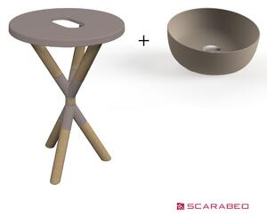 Scarabeo Cross 2501F0-9852 Sand (Μπεζ Ματ) Πάγκος Με Νιπτήρα Glam Sand Ø39εκ