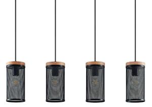 Lindby - Kiriya 4 Pendant Black/Wood Lindby