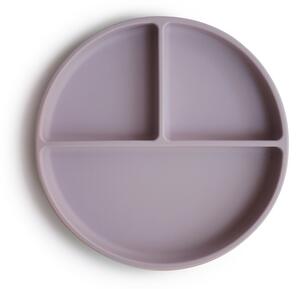 Πιάτο Σιλικόνης (Φ18.5) Με Χωρίσματα Mushie Soft Lilac 66-2320442
