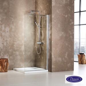 Devon Iwis Walk-In Διαχωριστικό Κρύσταλλο Ντουζιέρας 47-49εκ ύψος 185εκ με μπράτσο στήριξης 100εκ Chrome