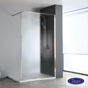 Devon Iwis Fluted Walk-in Διαχωριστικό Κρύσταλλο Ντουζιέρας με βραχίονα στήριξης 67-69εκ Υ200εκ Chrome