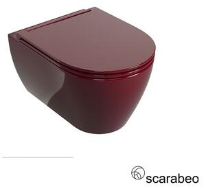 Scarabeo Glam Λεκάνη Κρεμαστή Rimless με σύστημα πλύσης Twist & κάλυμμα αποσπώμενο Slim Soft Close Cherry Glossy