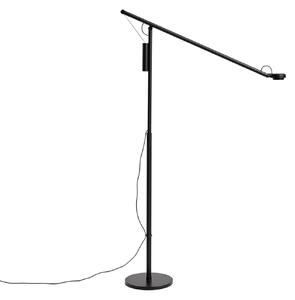 HAY Λάμπα δαπέδου LED Fifty-Fifty, μαύρη, ύψος 135 εκ., με ρυθμιστή έντασης, ρυθμιζόμενος, Μαύρο, Σαλόνι / τραπεζαρία, Αλουμίνιο, σχεδιασμός