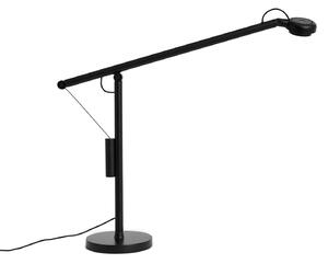 HAY Λάμπα γραφείου LED Fifty-Fifty, μαύρη, 45 εκ., με ρυθμιστή έντασης, ρυθμιζόμενος, Μαύρο, Μελέτη / Γραφείο, Αλουμίνιο, σχεδιασμός