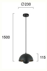 Φωτιστικό Οροφής Μονόφωτο Viokef Tulip Black 4283201