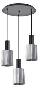 Φωτιστικό Οροφής Τρίφωτο Homelighting 77-8487 Black/Smoked