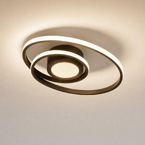 Lindby LED φωτιστικό οροφής Thalina, 45cm, dimmable, Infinity Tunnel, ρυθμιζόμενος, Μαύρο, Σαλόνι / τραπεζαρία, Μέταλλο, σύγχρονο
