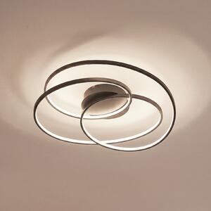 Lindby LED φωτιστικό οροφής Kateryna, μαύρο, Ø 60 cm, dimmable, ρυθμιζόμενος, Μαύρο, Σαλόνι / τραπεζαρία, Αλουμίνιο, σύγχρονο