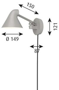 Louis Poulsen - NJP Box LED Φωτιστικό τοίχου 2700K Short Light Alu/Γκρι Louis Poulsen