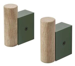 Muuto - Attach Coat Hook Set of 2 Oak/Dark Green Muuto