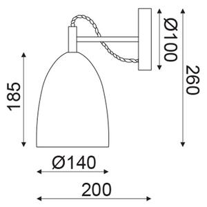 Απλίκα Τοίχου Aca V370981WGB Grey