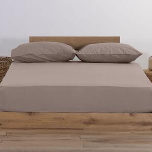 Σεντόνι Μακό King Size Με Λάστιχο (180x200+35) Nef-Nef Homeware Jersey Καφέ