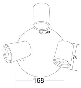 Σποτ Τρίφωτο Aca Orfeas SUH1893PB Black Matt