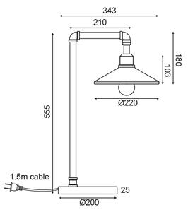 Πορτατίφ Aca Pipe AR4171T56BG Black