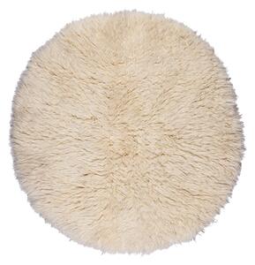 Στρογγυλό Χαλί (Φ90) Βιοκαρπέτ Flokati Natural White 1700gsm